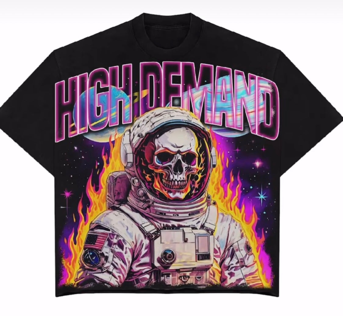Astronaut on fire tee