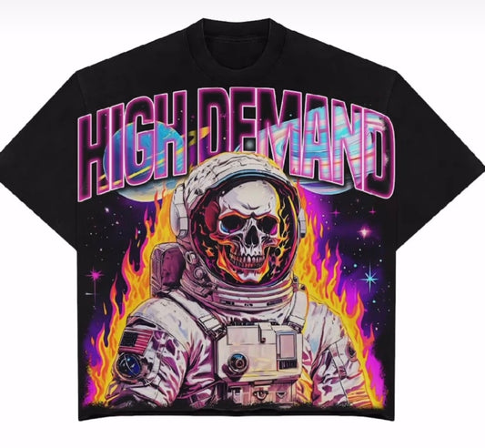 Astronaut on fire tee